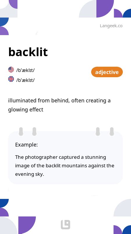 backlit urban dictionary